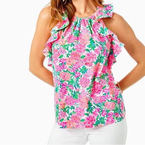 Marlee Ruffle Halter Top - Picture 1 of 4